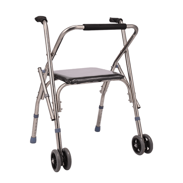 Thickened stainless steel walking aid with seat