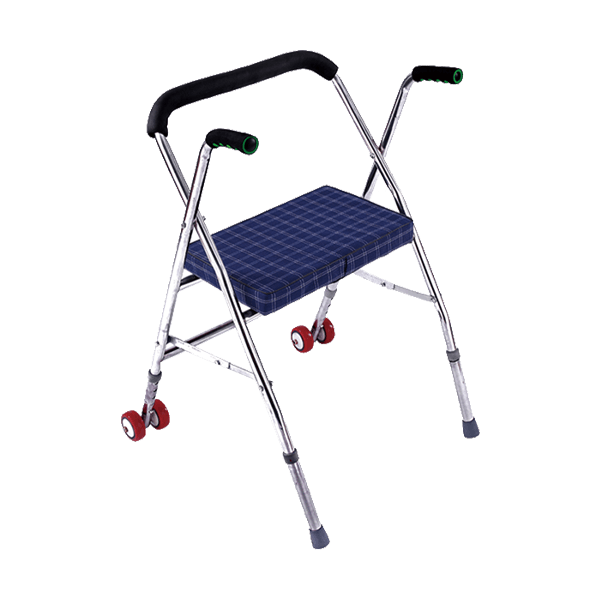 Stainless steel walking aid with seat